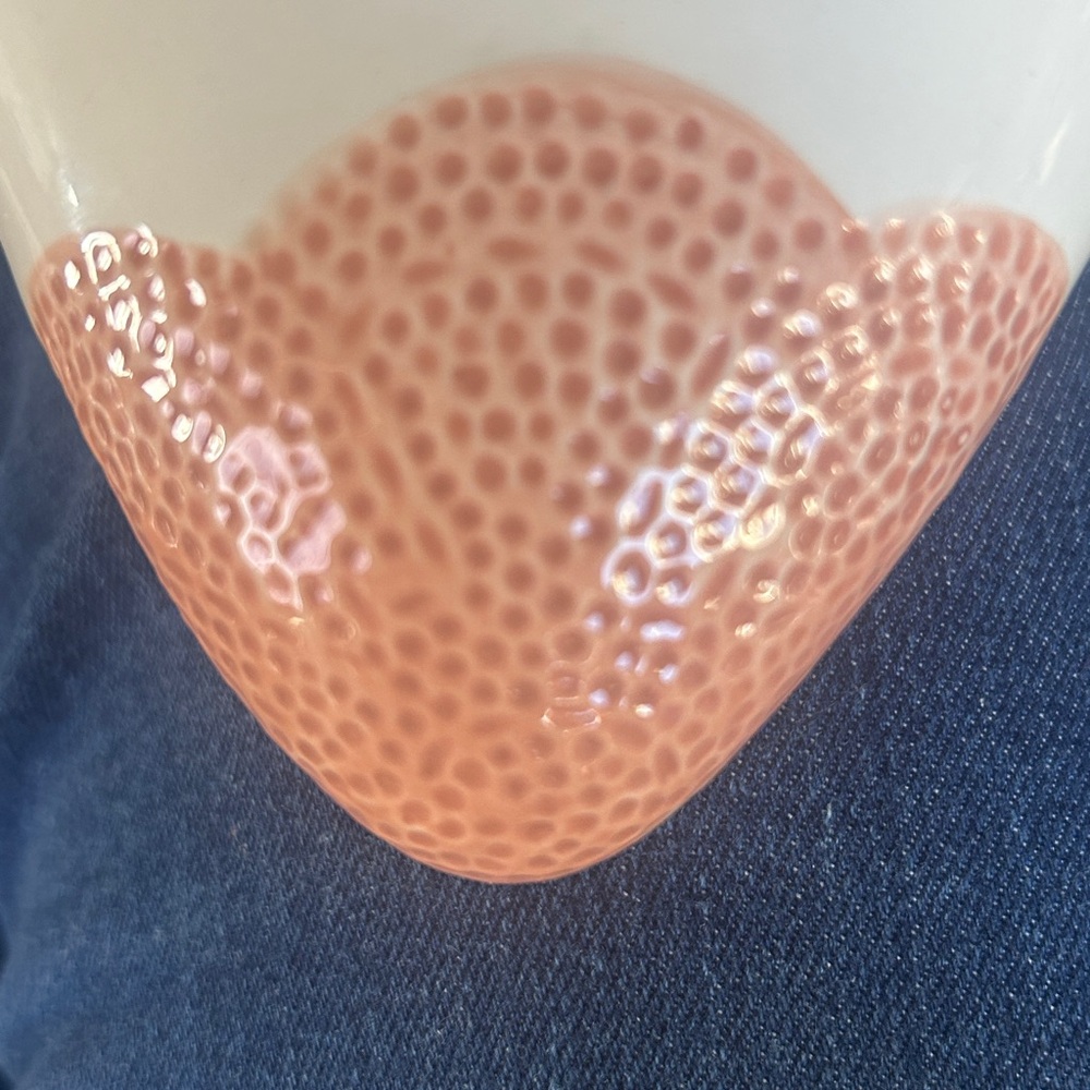 DEMDACO Wishes Heart Ceramic Coin Bank - Pink and tan - Picture 4 of 5